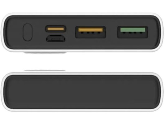 Внешний аккумулятор PERO PB05 10000 mAh, Li-Pol, output USB-C + 2 USB-A,белый